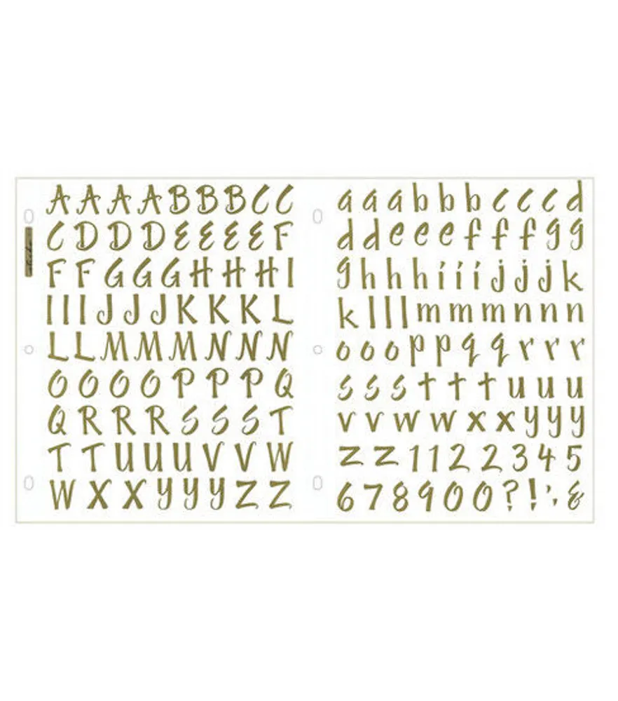 Sticko Alphabet Distressed Octavian Stickers, Small, Black