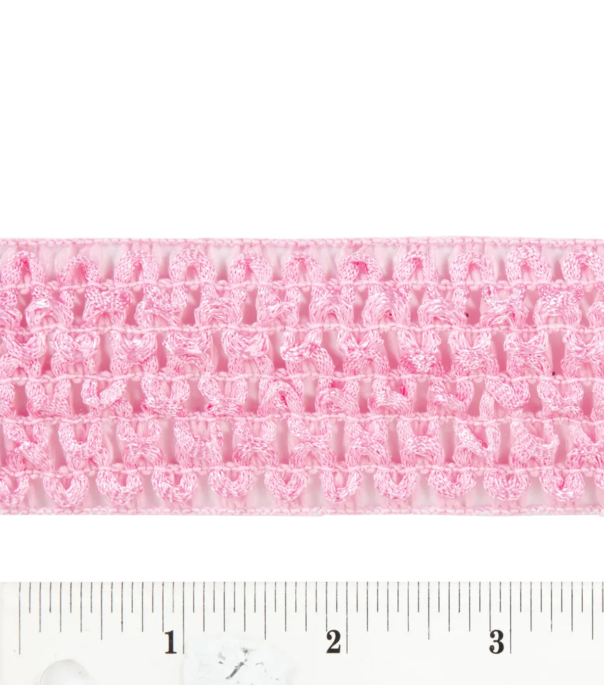 Joann Fabrics Simplicity Crochet Stretch Braid Trim 1.75''x24' Pink