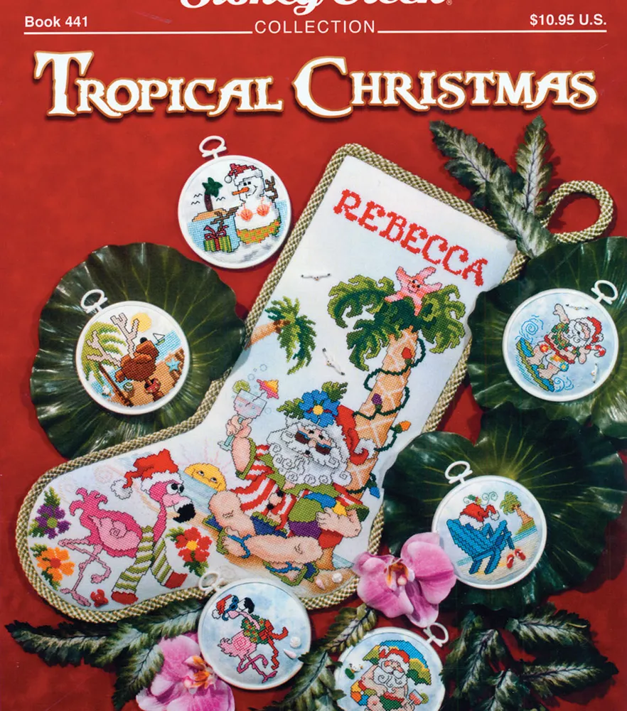 Joann Fabrics Stoney Creek Tropical Christmas Counted Cross Stitch Pattern  Book