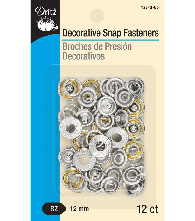 Dritz Sew-On Hook & Eye Closures, 12 Sets, Black & Nickel