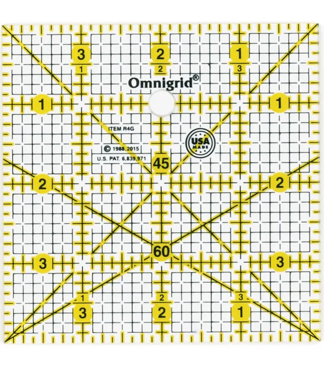 Omnigrid 6 x 12 quilting ruler Yellow marked lines 6x12