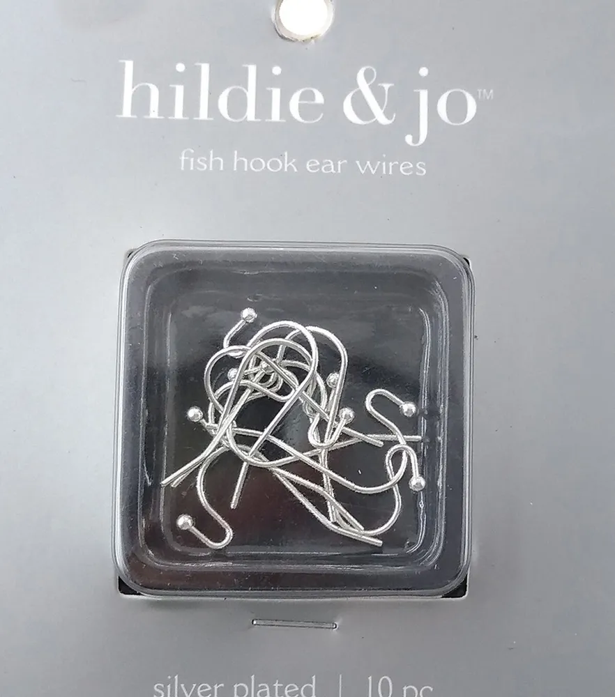 Sterling Silver Fish Hook Earwires, 12mm. Sold per pack of 10