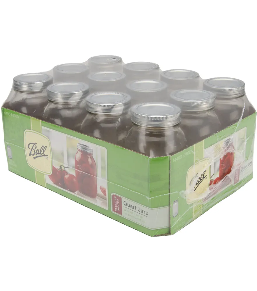 Ball 62000 Regular Mouth Mason Jars, 1 Quart (32 Oz), Box Of 12