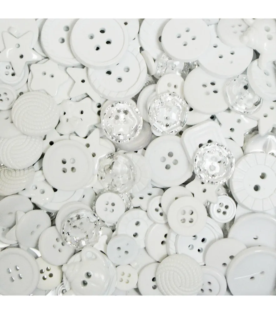 Joann Fabrics La Mode 4 pk 3/8in Flower Buttons - White