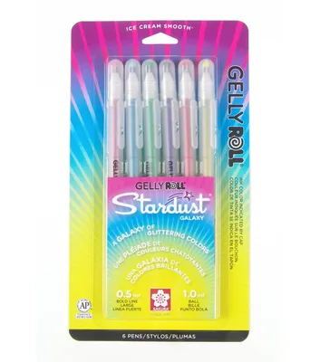 5 Sakura Gelly Roll Pens, Colored, Silver Shadow 5 Sakura Bold