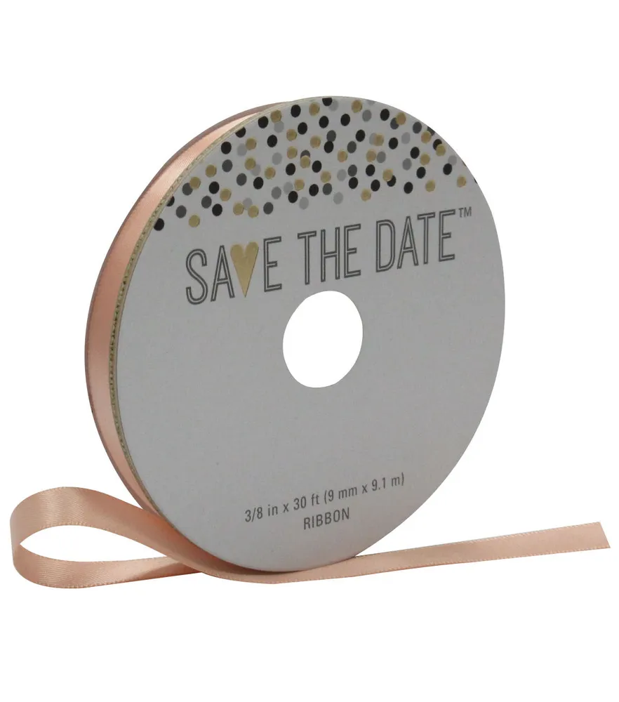 Save the Date 2.5'' X 30' Ribbon Champagne Satin