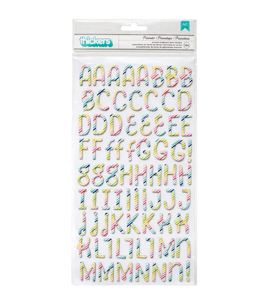 Sticko - Bright Multi-color Glitter Combination Small Alphabet