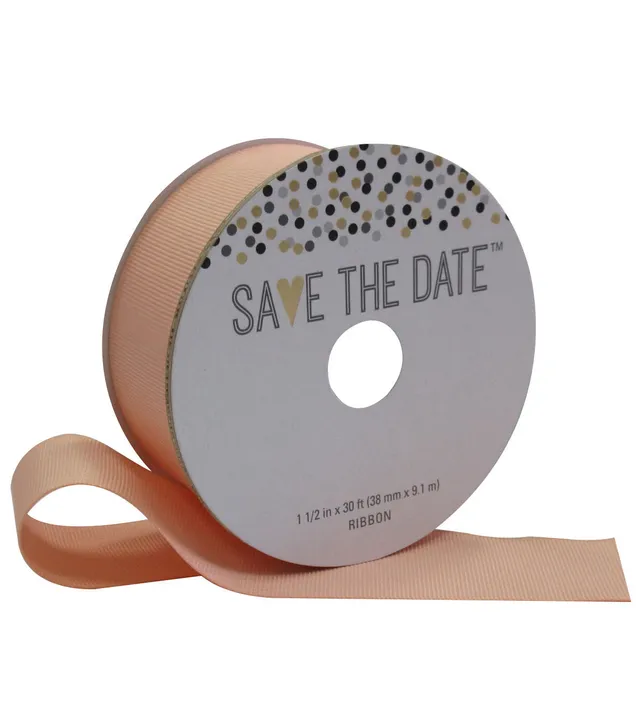 Save the Date 2.5'' X 30' Ribbon Champagne Satin
