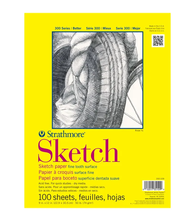 Strathmore Smooth Surface Drawing Paper Pad 18x24 80lb 24 Sheets
