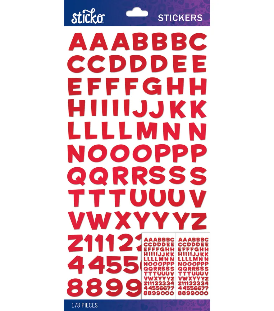 Joann Fabrics Sticko Red Metallic Funhouse Small Alphabet Stickers