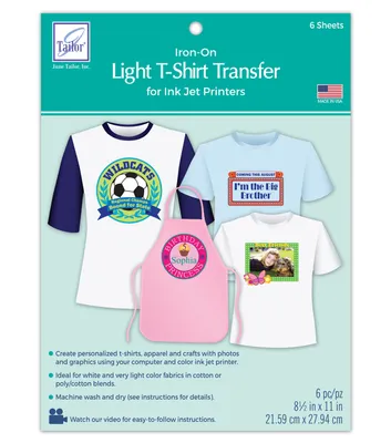 Joann Fabrics T Shirt Iron On Ink Jet Transfer Sheets 8.5X11 4 Pkg