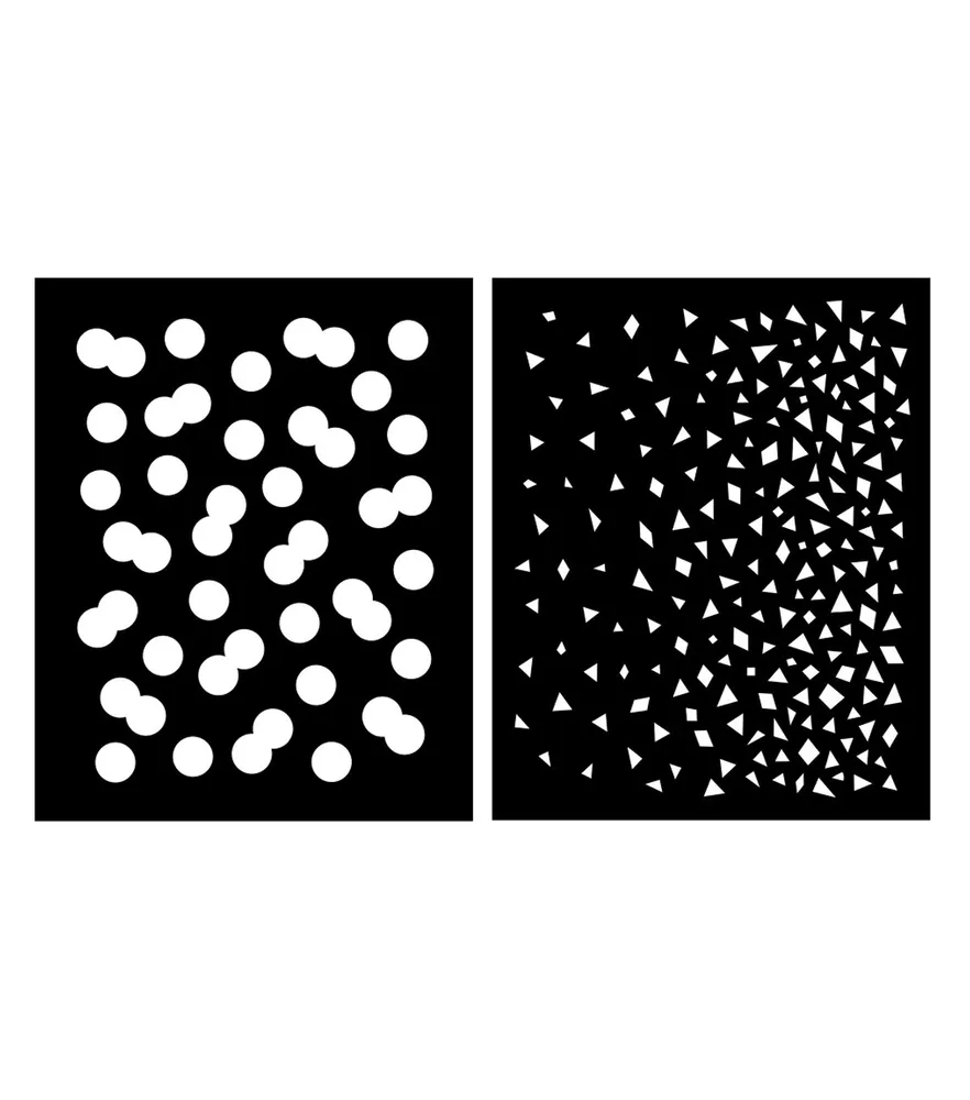 Joann Fabrics Hero Arts 5.5''x6'' Plastic Stencil Pair Confetti & Dots