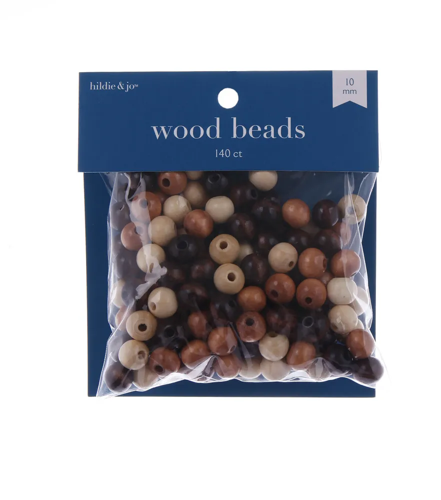 Joann Fabrics Hildie & jo 140 pk 10mm Round Wooden Beads - Earth Tones