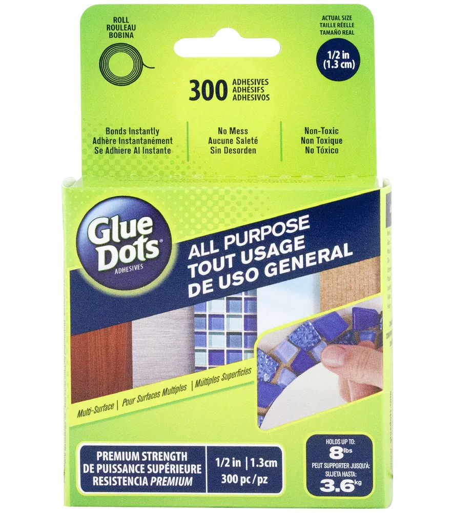 Sticky Dots Large (1/2 inch Diameter) Roll of 300