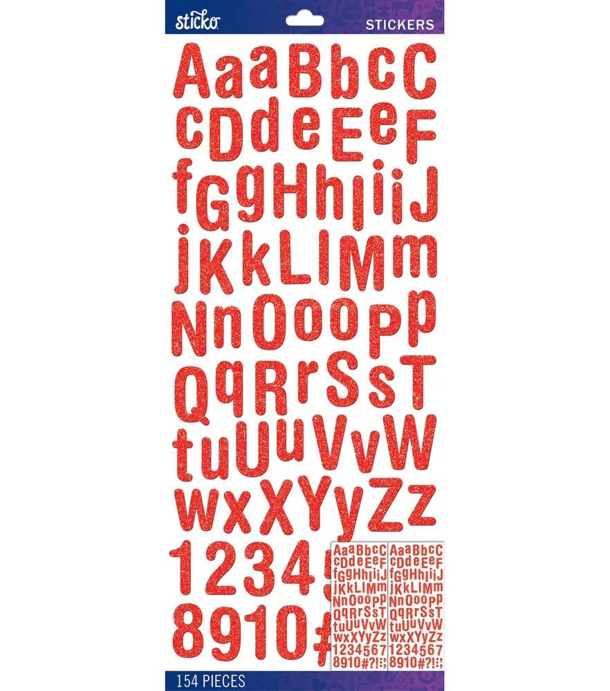 Sticko Alphabet Sticker, Extra Large, Assorted Colors