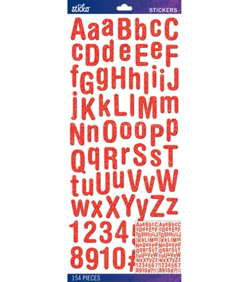 Joann Fabrics Sticko Red Metallic Funhouse Small Alphabet Stickers