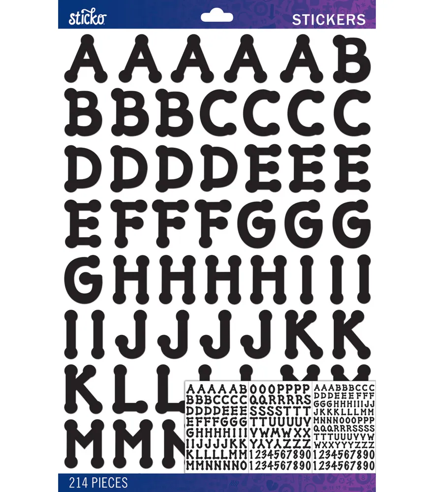 6 Pack Sticko Alphabet Stickers-Black Dot Numbers Small 5290314