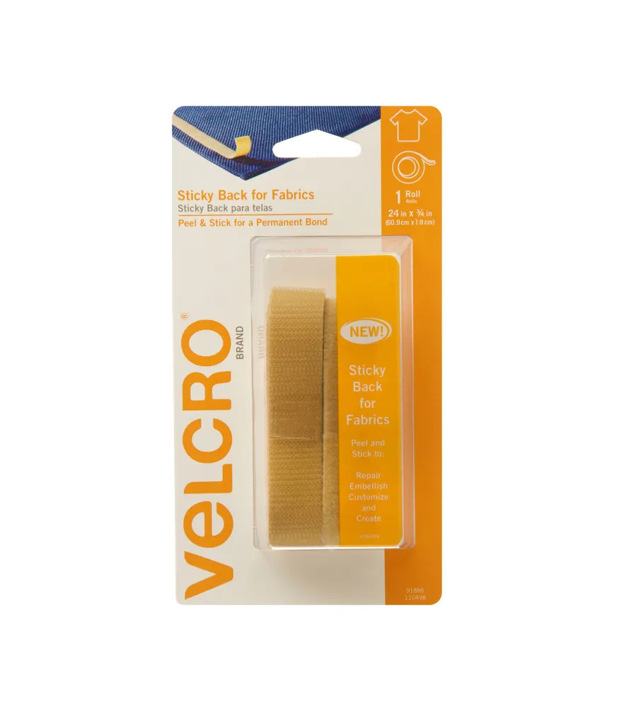 Joann Fabrics VELCRO Brand Sticky Back for Fabrics 24 x 3/4 Tape Beige