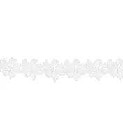 Joann Fabrics Simplicity Embroidered Flower Trim White