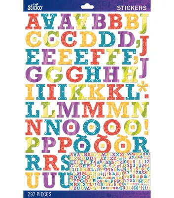 Sticko Alphabet Stickers Bright Multi Pattern