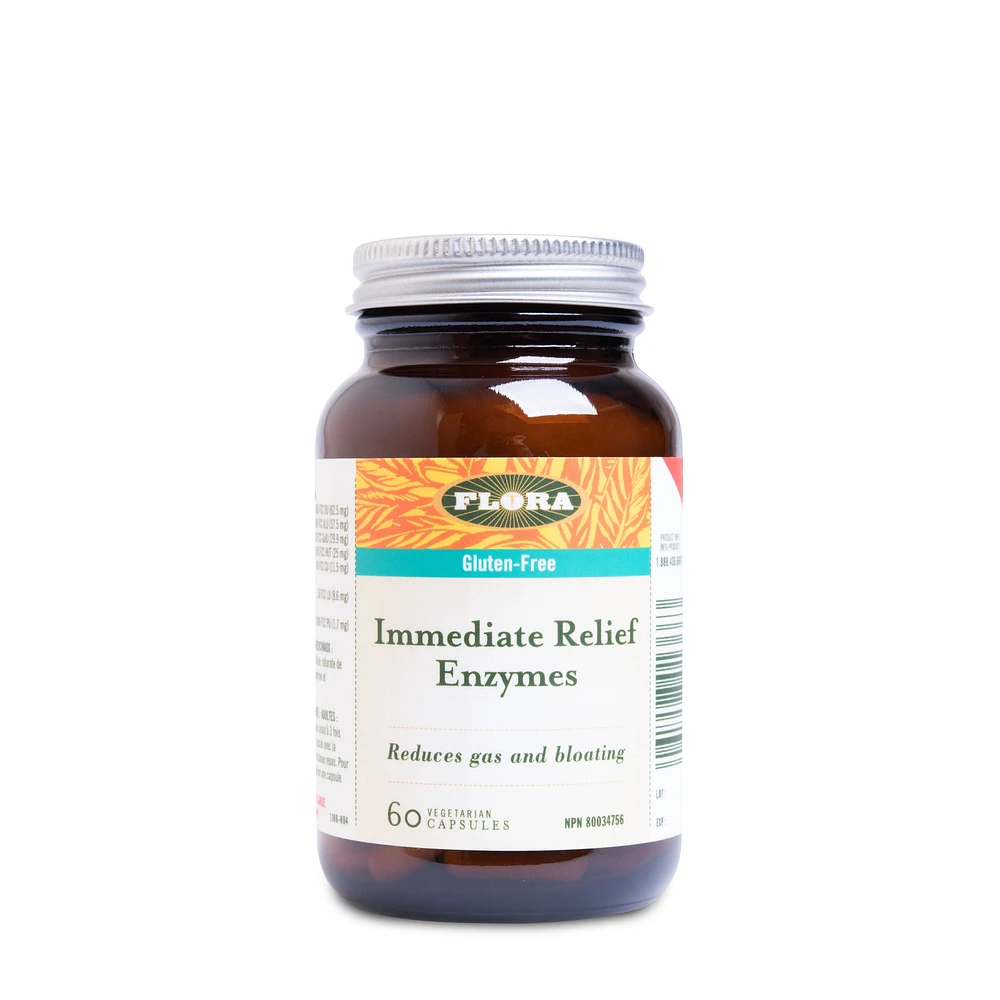 Flora Immediate Relief Enzymes - 60 Vegetarian Capsules