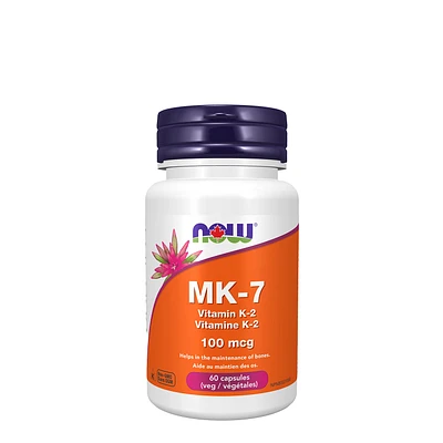 Now Foods MK-7 Vitamin K2 100mcg - 60 Capsules (60 Servings)