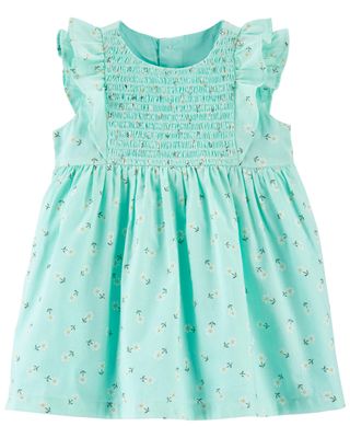 Baby Mint Floral Lawn Dress | carters.com