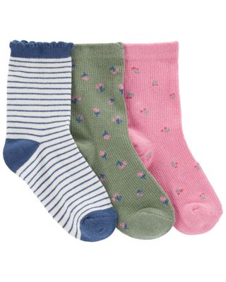 Toddler Purple/Teal 3-Pack Striped Socks | carters.com