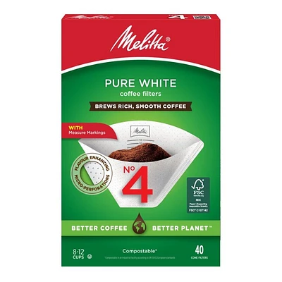Melitta Coffee Filters - No.4 - White - 40s