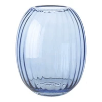Collection by London Drugs Glass Vase Blue Francesca Dia- Grey - 20x25cm