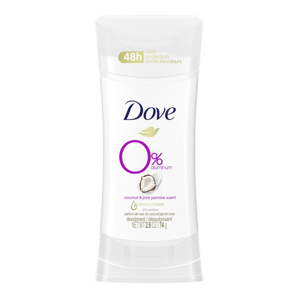 Dove 0% Aluminum Coconut Deodorant - Coconut & Pink Jasmine - 74g