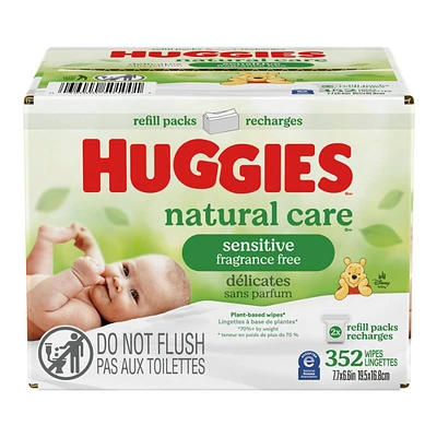 Huggies Natural Care Sensitive Baby Wipes Refills - Unscented - 2pk/352 Wipes