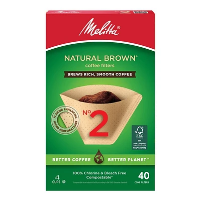 Melitta Coffee Filters - No.2 - Natural Brown - 40s