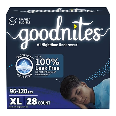 GoodNites Pajama Pants for Boys - Extra Large - 28's