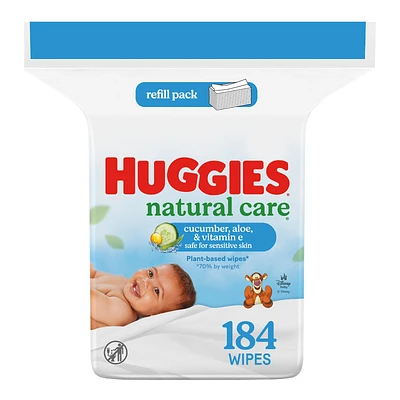Huggies Natural Care Refreshing Baby Wipes - Cucumber and Green Tea - 184 Wipes