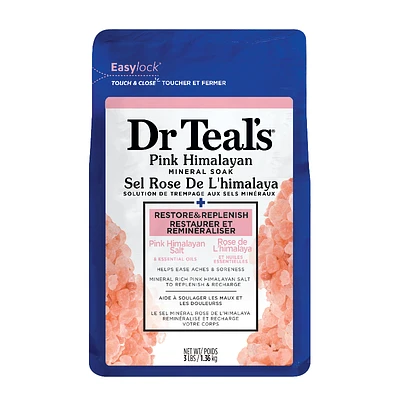 Dr Teal's Pink Himalayan Mineral Soak - Restore & Replenish - 1.36kg