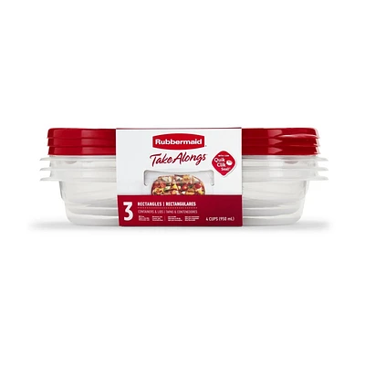 Rubbermaid TakeAlongs - Large Rectangle - 3 x 887ml