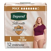 Depend Silhouette Incontinence Pants for Women - Maximum - Large - Pink - 12's