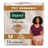 Depend Silhouette Incontinence Pants for Women - Maximum - Medium - Pink - 14's