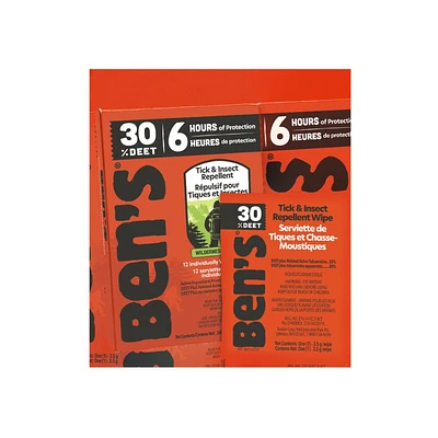 Ben's Insect Repellant Wipes - 12's
