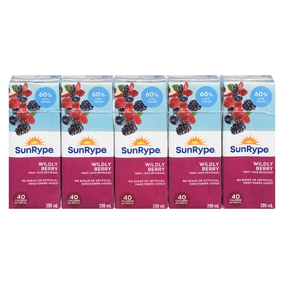 SunRype 60% Less Sugar Juice - Wildly Berry - 5x200ml