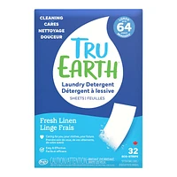 Tru Earth Laundry Detergent Ultra Concentrated Eco-Strips - Fresh Linen - 32 Loads