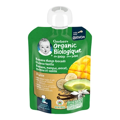 Gerber Organic Puree - Banana Mango Avocado Vanilla - 90ml
