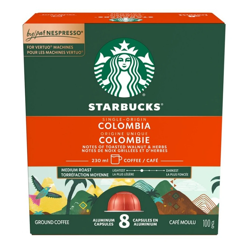 Starbucks Nespresso Vertuo Coffee Capsules - Colombia - 8s