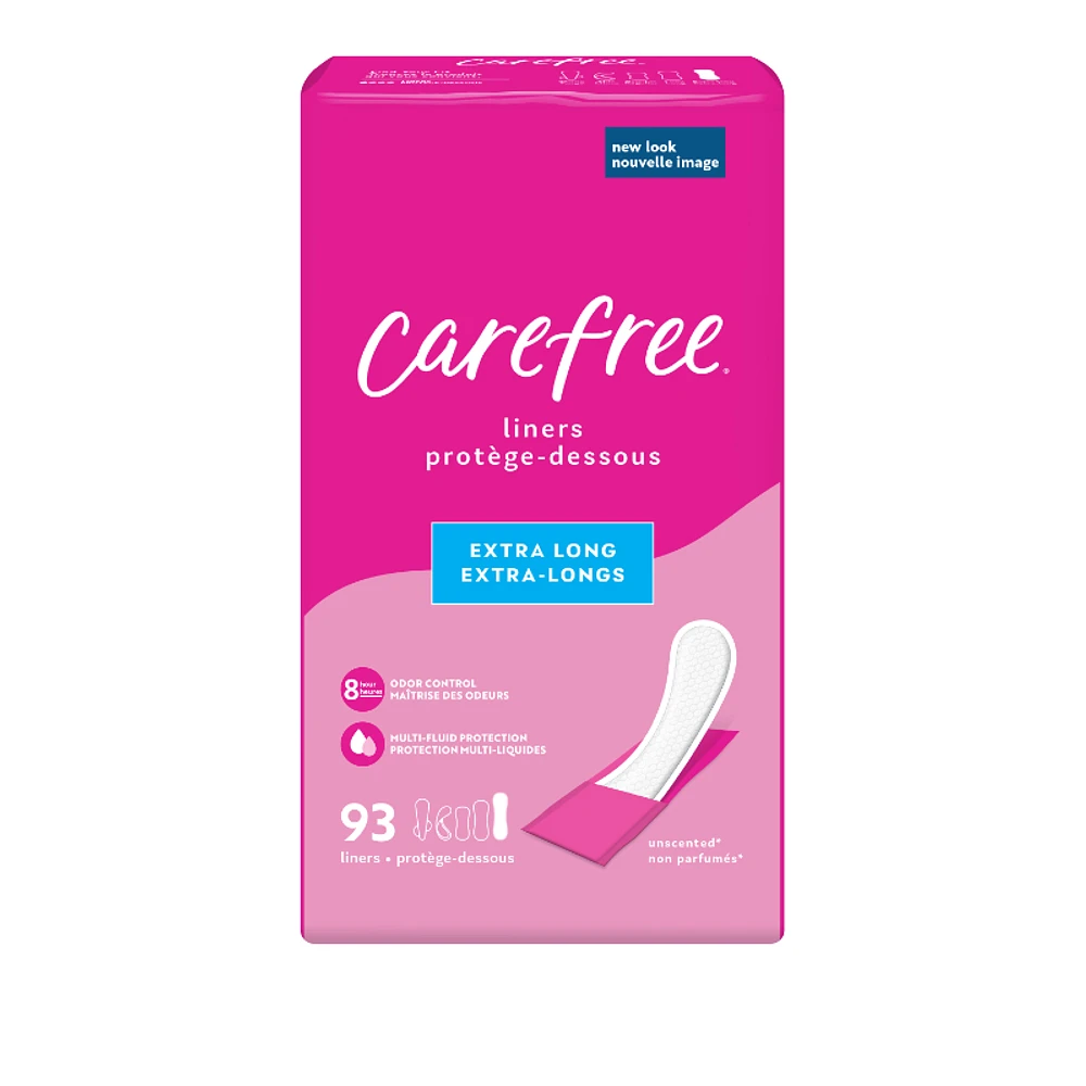 Carefree Acti-Fresh Body Shape Pantyliners - Extra Long - 93s