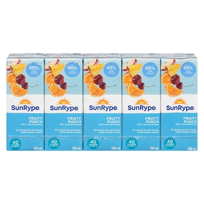 SunRype 60% Less Sugar Juice - Fruity Punch - 5x200ml
