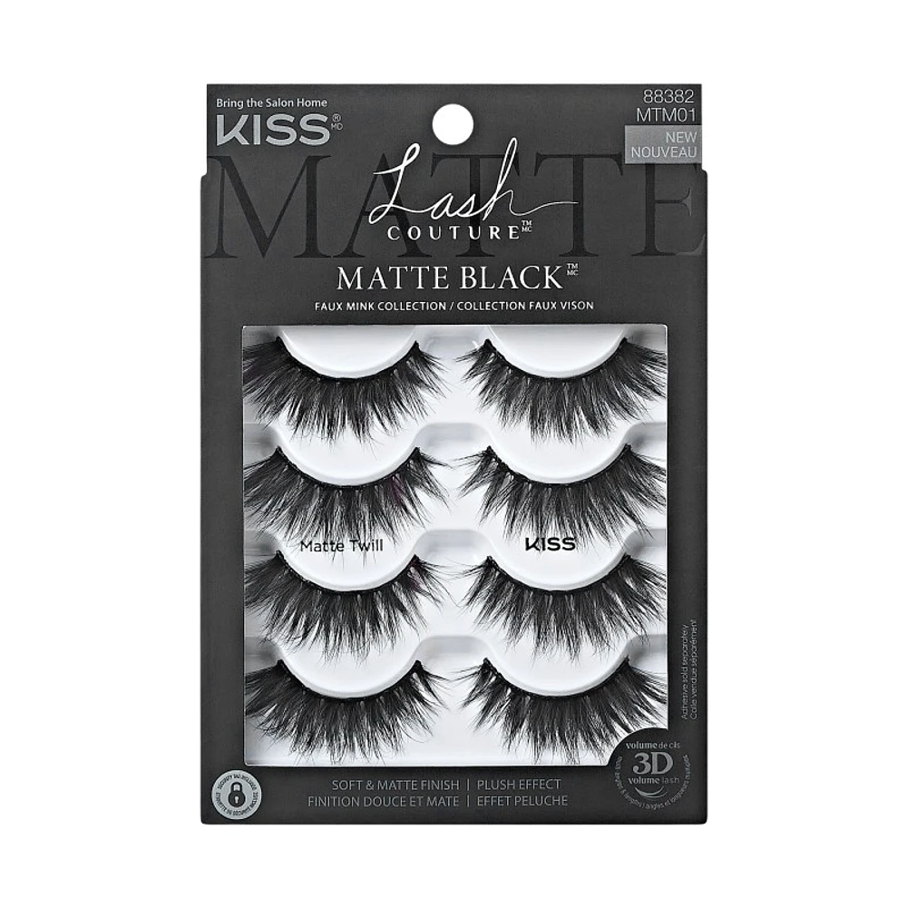 KISS Lash Couture False Lashes - Matte Black - 4 pairs