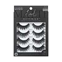 KISS Lash Couture False Lashes - Matte Black - 4 pairs