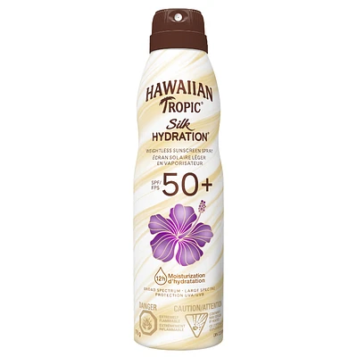 Hawaiian Tropic Silk Hydration Weightless Clean Sunscreen Spray - SPF 50+ - 170g
