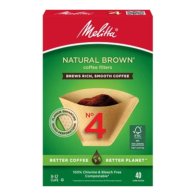 Melitta Coffee Filters - No.4 - Natural Brown - 40s